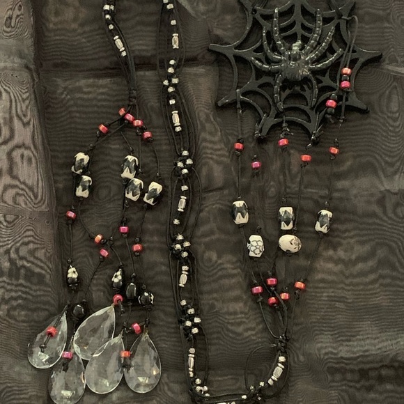 4.5ft. Spider Beaded Sun Catcher Door Curtain Hanger w Vintage Italian Crystal - Picture 3 of 12